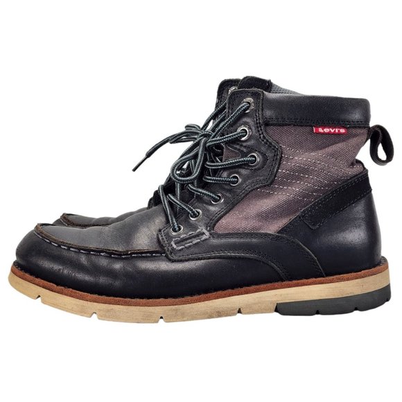 Levi\'s Richmond Boots Black Denim Leather Red Tab Lace Up Men\'s Size 7 main image 7